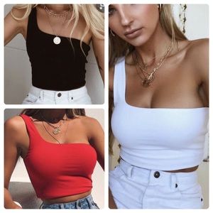 One-Shoulder Crop Top Bundle